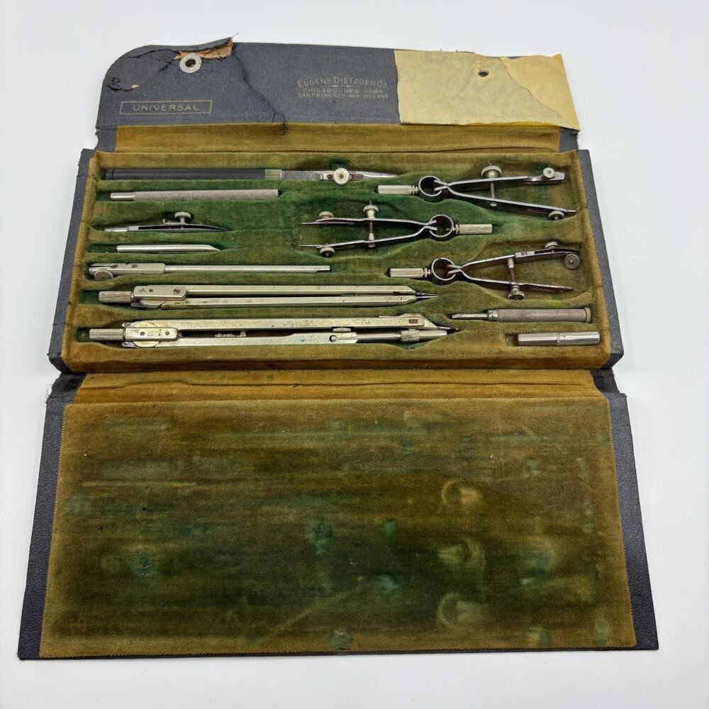 Eugene Dietzgen Universal Drafting Set Germany Compass Divider Set Untested